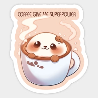 Cute Coffee give me superpower for dog lovers Sticker